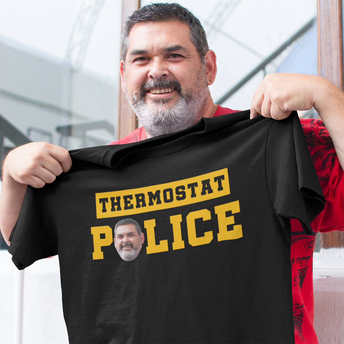 Custom Face Thermostat Police - Personalized Apparel - Funny Gift For Dad, Father's Day