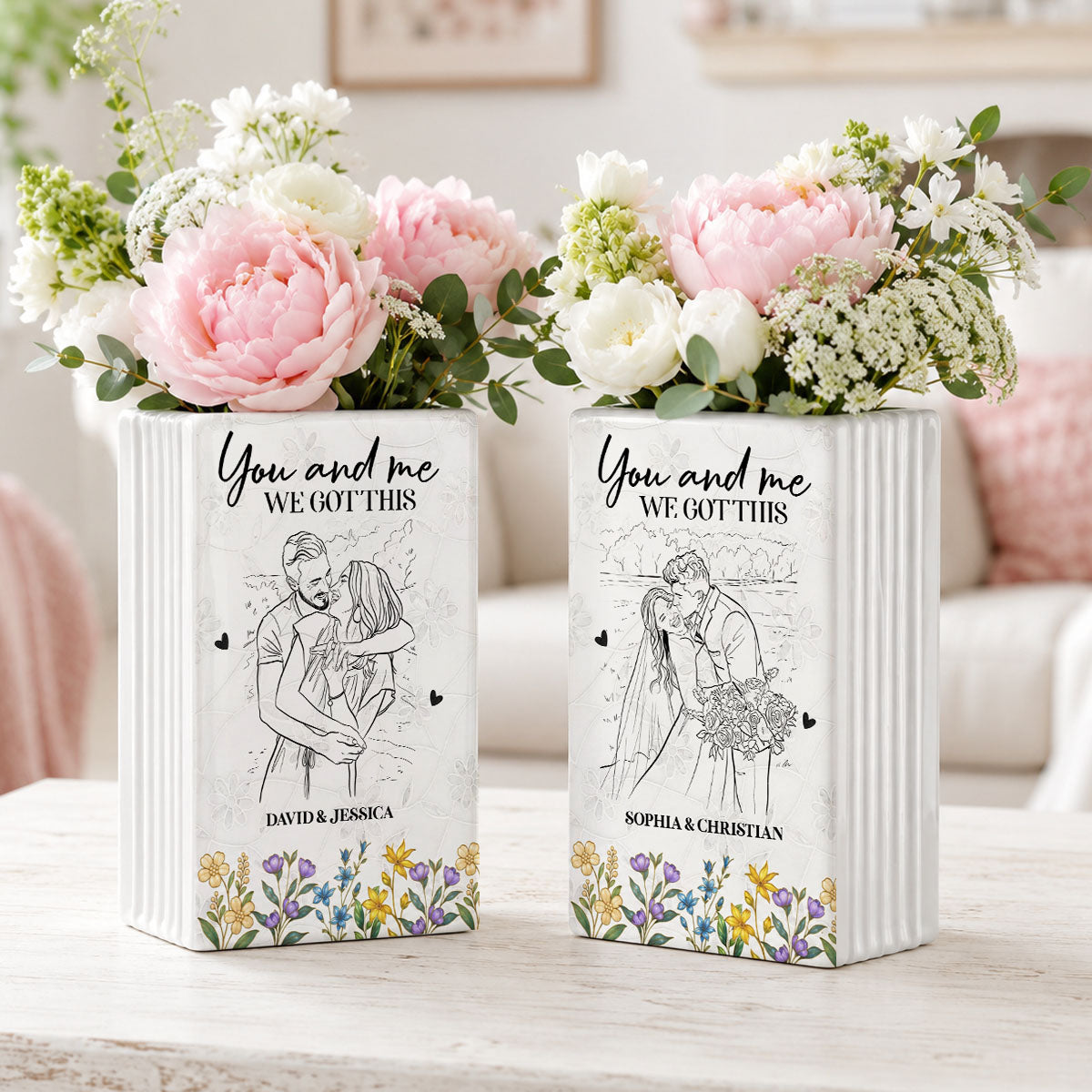 The Wedding Of Mr & Mrs Book Lover Gift - Ceramic Book Flower Vase