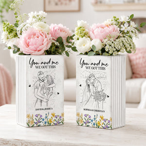 The Wedding Of Mr & Mrs Book Lover Gift - Ceramic Book Flower Vase