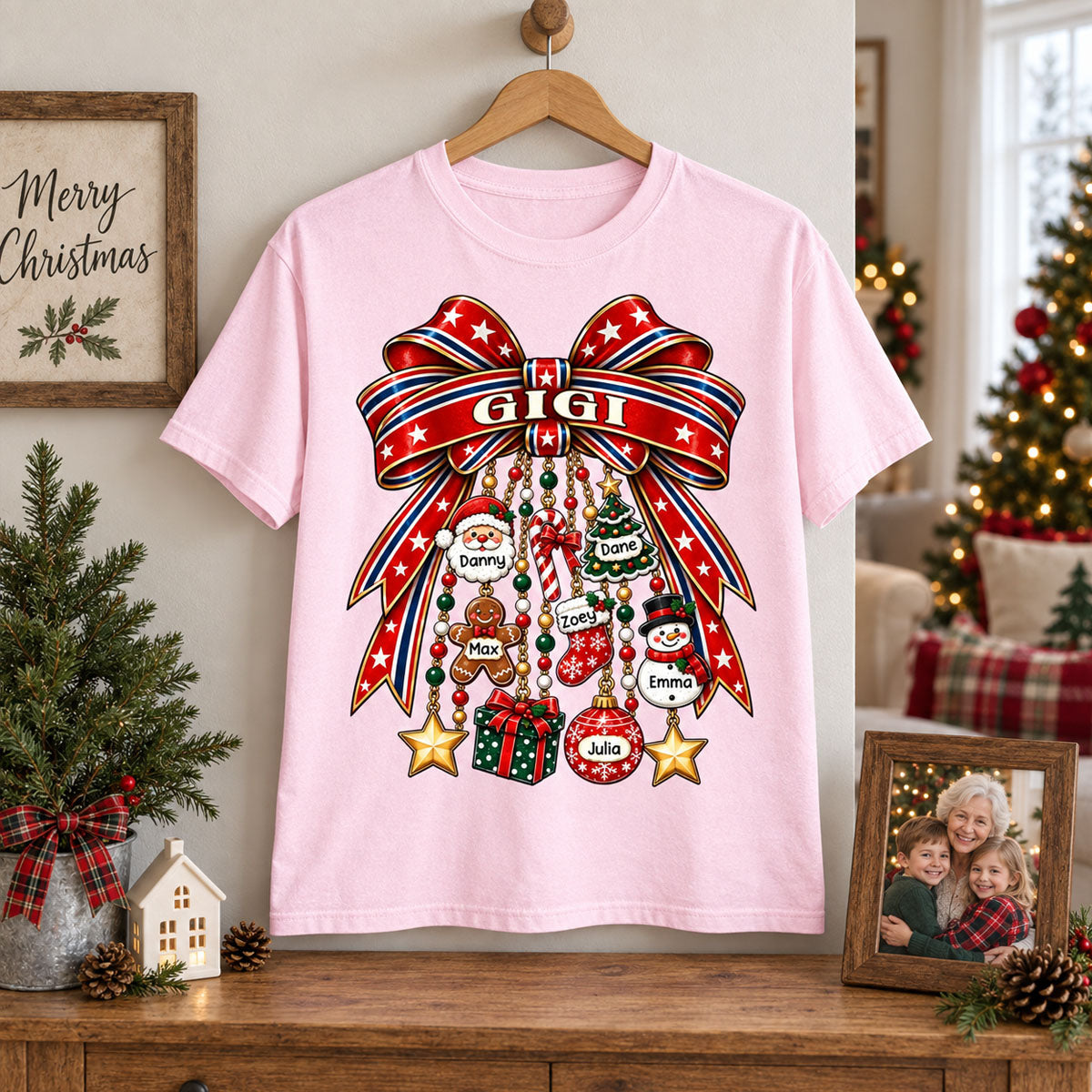 250 Years Of Freedom Christmas Charm Bow - Personalized Shirt - Trendy Christmas Tee