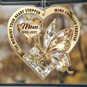 The Moment Your Heart Stopped Mine Changed Forever - Personalized Car Ornament