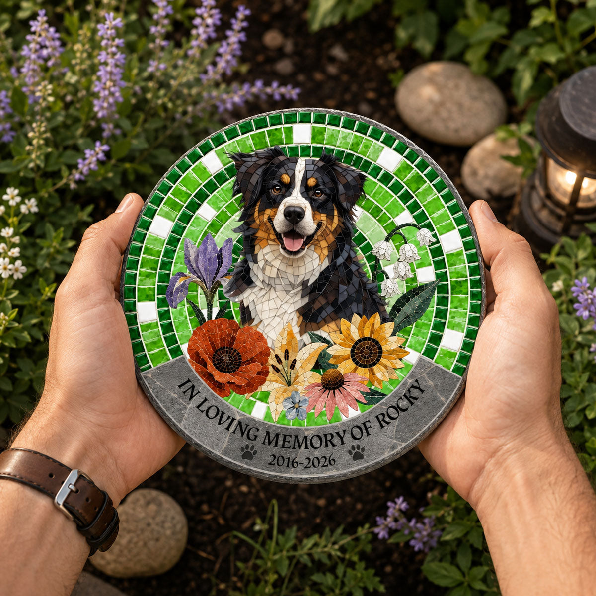 Rainbow Bridge Memorial Garden Stone – Custom Pet Memorial