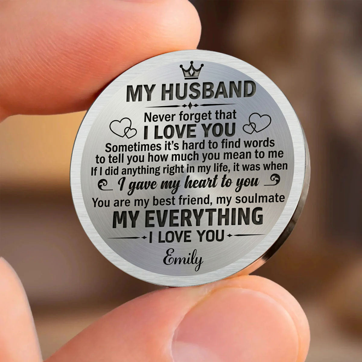 My Husband Never Forget I Love You - Personalized Custom Pocket Hug