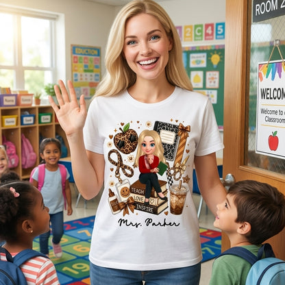 Teacher Life Teach Love Inspire - Personalized Apparel - Teacher Gift, Back To School Shirt For Teacher