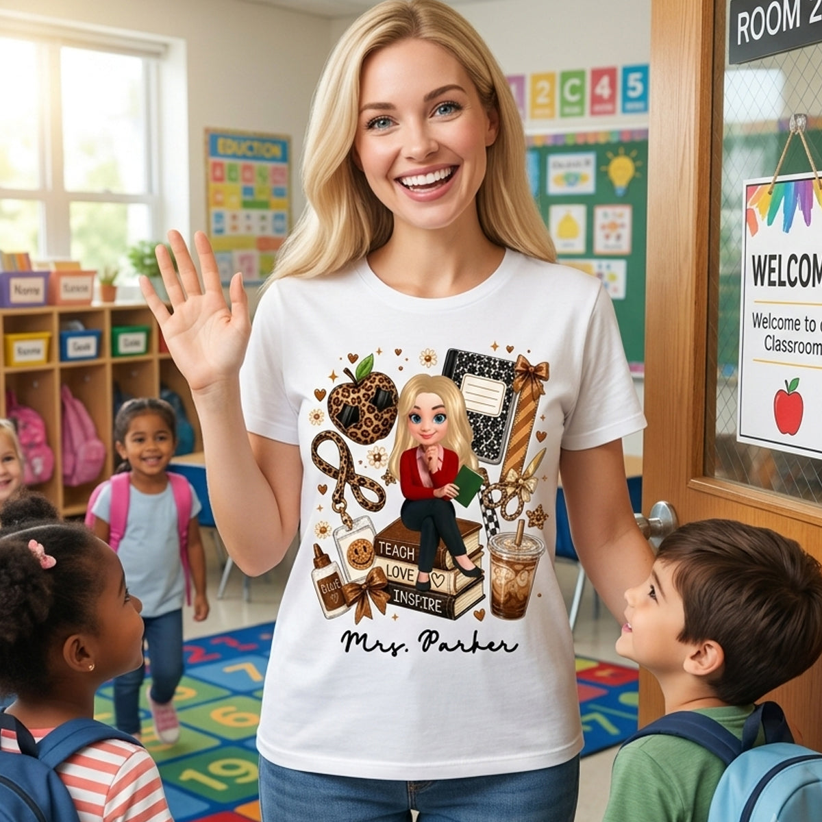 Teacher Life Teach Love Inspire - Personalized Apparel - Teacher Gift, Back To School Shirt For Teacher