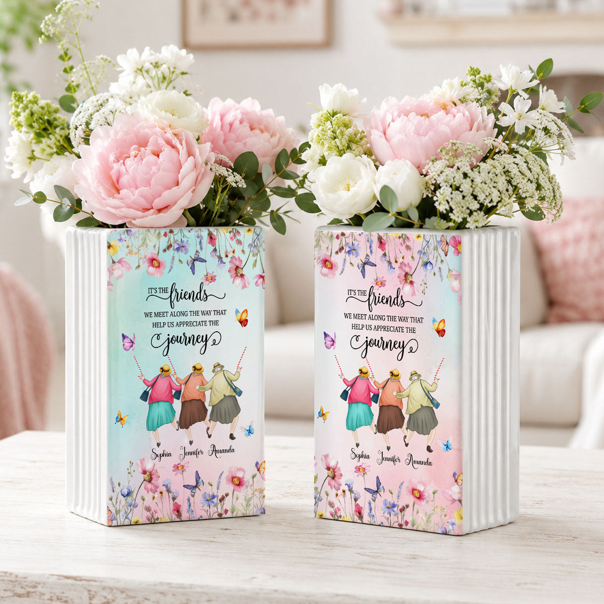 Every Chapter Better With Friends - Ceramic Book Flower Vase