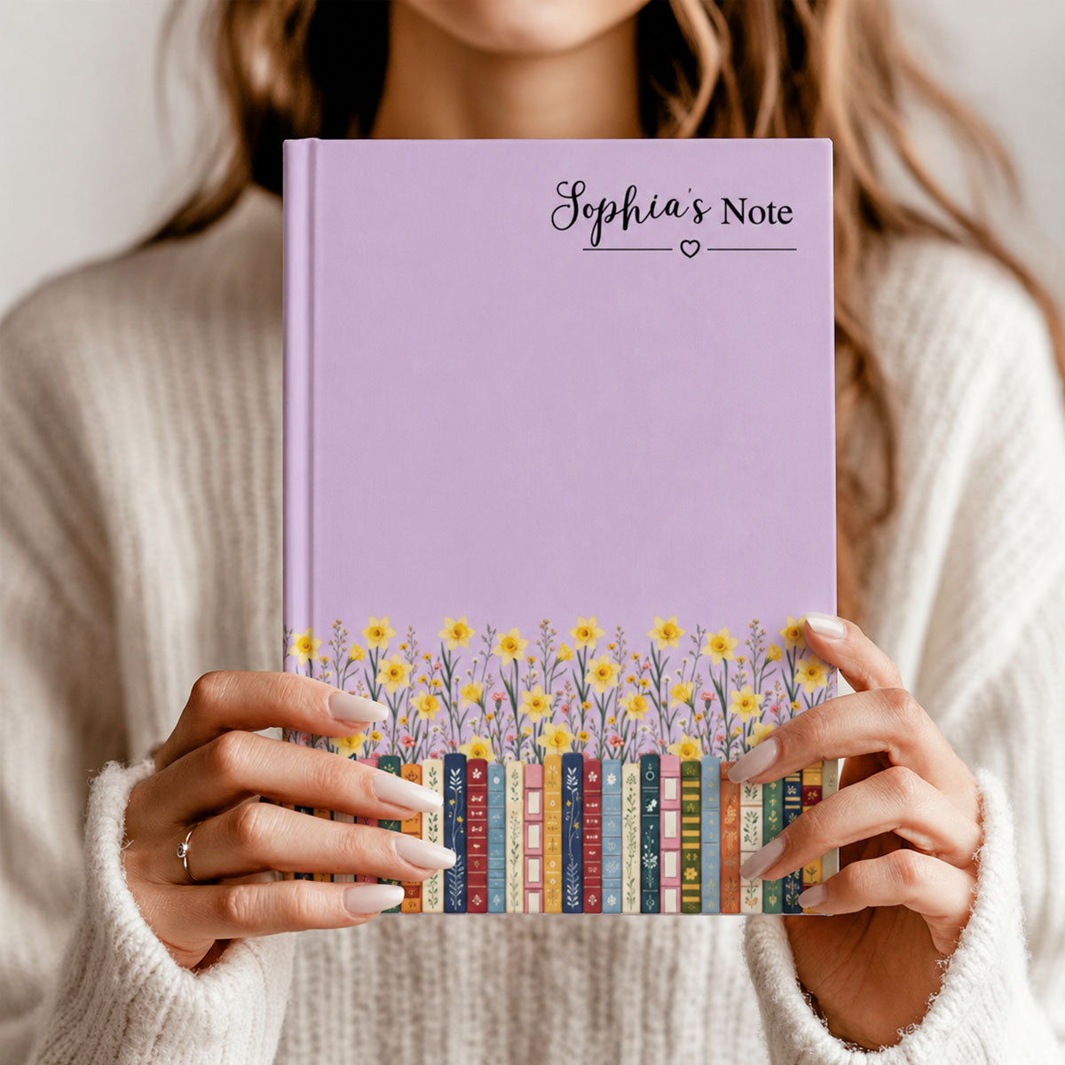 Custom Name & Birthflower For Book Lovers - Personalized Hardcover Notebook