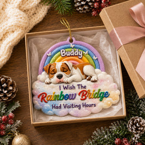 Custom Rainbow Bridge Dog Loss - Real 3D Raised Ornament