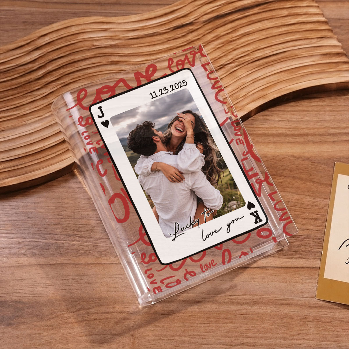 How Lucky Are We - Personalized Journal Clear Acrylic Book Vase for Flowers, Transparent Flower Vase for Home Decor