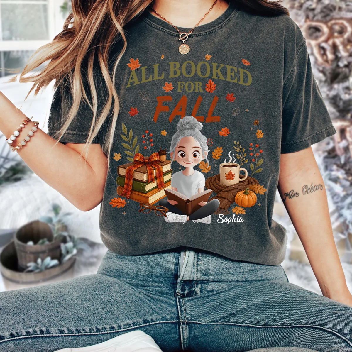 All Booked For Fall Shirt, Bookish Fall Shirt, Fall Season Shirt, Autumn Reading Shirt, Book Lover Gift, Bookworm Shirt