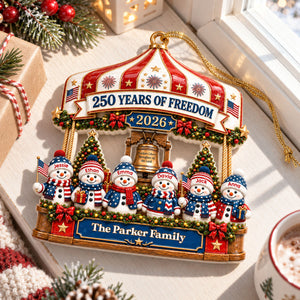 Family Christmas Carousel 250th - Real 3D Raised Ornament