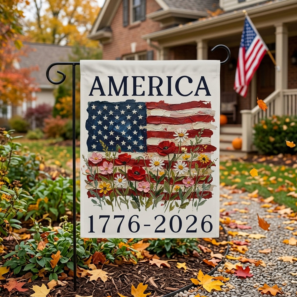 USA 250th Anniversary Garden Flag: 1776-2026 Patriotic Outdoor Decor