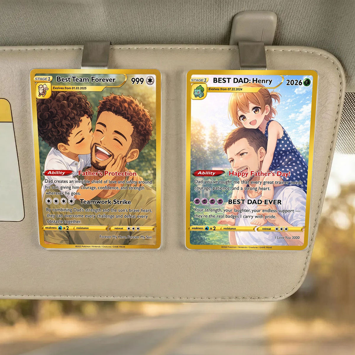 Best Team Ever Trading Card - Personalized Car Visor Clip