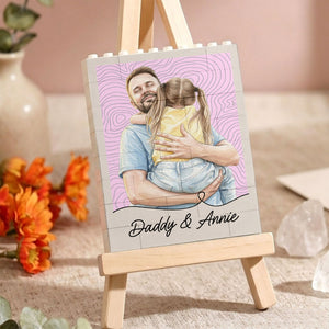 Custom Photo Realistic Watercolor Art - Personalized Shaped Building Brick Blocks
