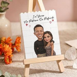 Custom Photo Caricature I'm Yours No Returns Or Refunds - Personalized Building Brick Blocks