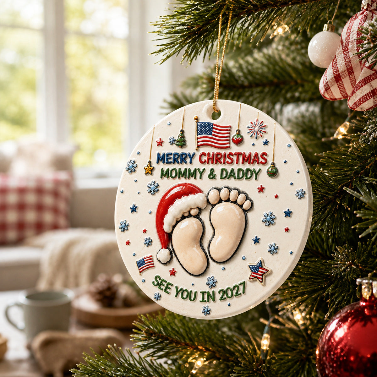 Welcome To Your Little World - New Mom New Born Ornament - Real 3D Raised Ornament