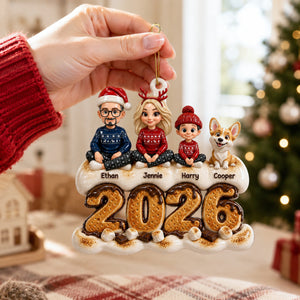 Our Happy Place Is Together -  Family Ornament - Real 3D Raised Ornament