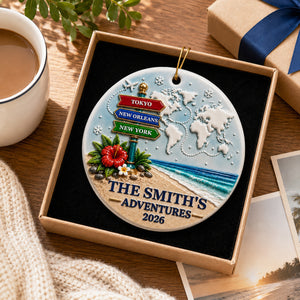 Best Vacation With My Family Christmas - Real 3D Ceramic Ornament