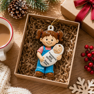 Promoted To Big Sister Big Brother 2D Flat - Personalized Acrylic Ornament - New Big Brother, New Big Sister Gift