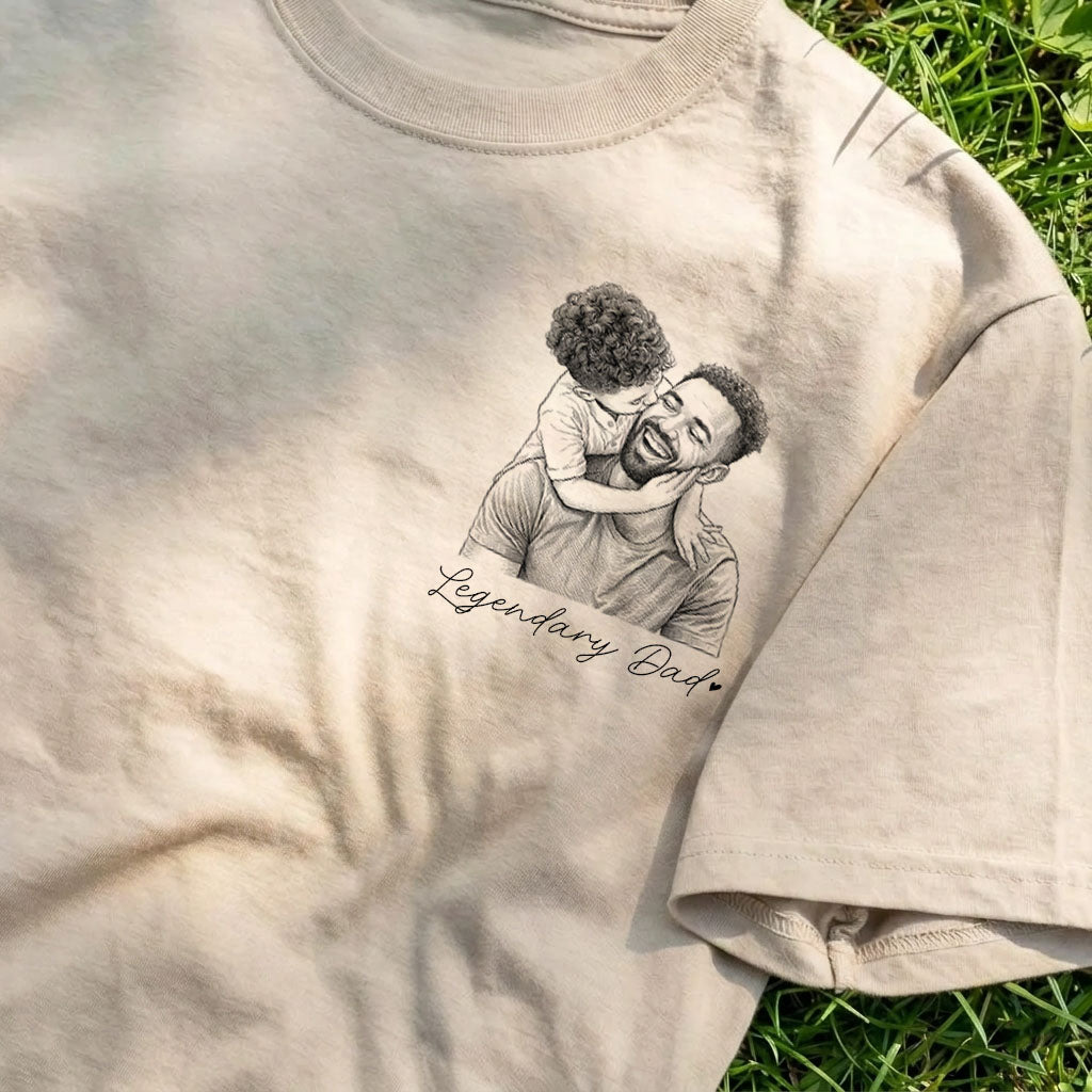 Custom Photo Pencil Sketch Family Dog Cat Portrait - Personalized T Shirt