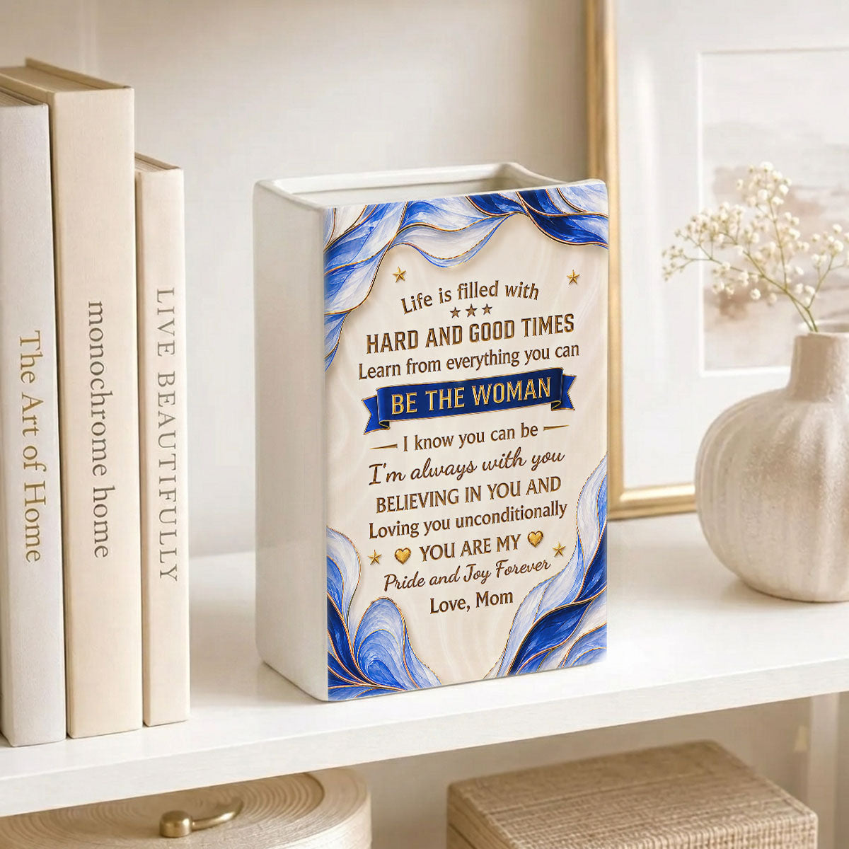 Learn From Everything You Can - Personalized Ceramic Book Vase