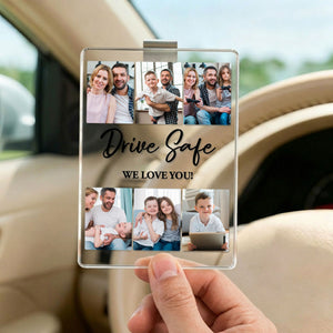 Custom Photo Collage Car Visor Clip, Custom Unique Gift For Dad, Father's Day Photo Sun Visor, Drive Safe Daddy, Car Decor, Husband Gift