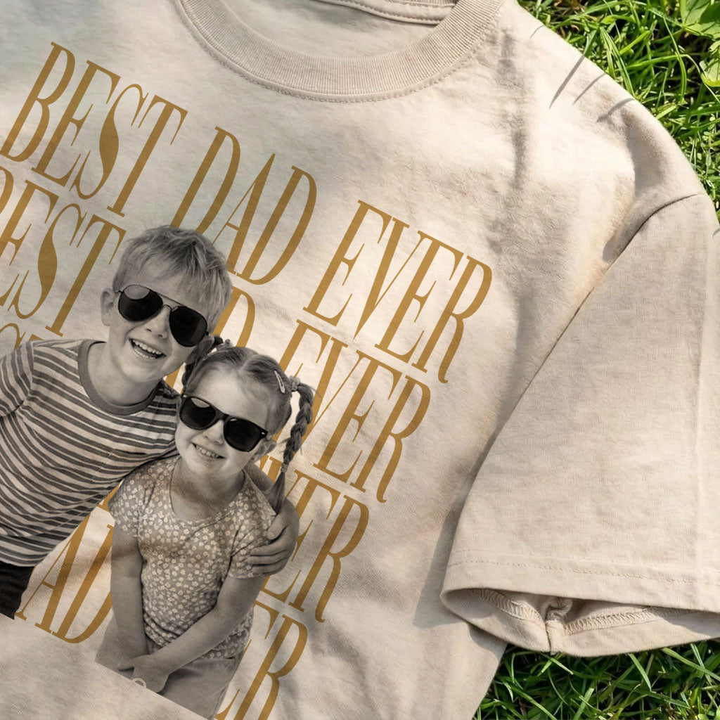 Custom Dad Vintage Photo Shirt: Personalized Fathers Day Shirt With Kids Photo, Funny Dad Shirt, Best Dad Ever Shirt, New Dad Gift
