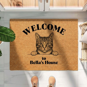 Personalized Pencil Sketch Portrait Doormat, Custom Dog Photo Welcome Mat