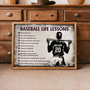 Personalized Baseball Life Lessons Customized Poster