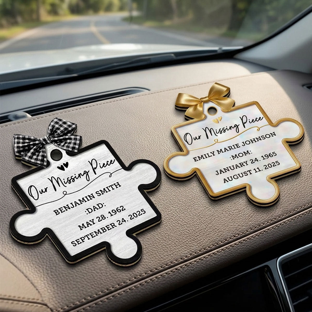 Our Missing Piece Memorial - Personalized Car Ornament