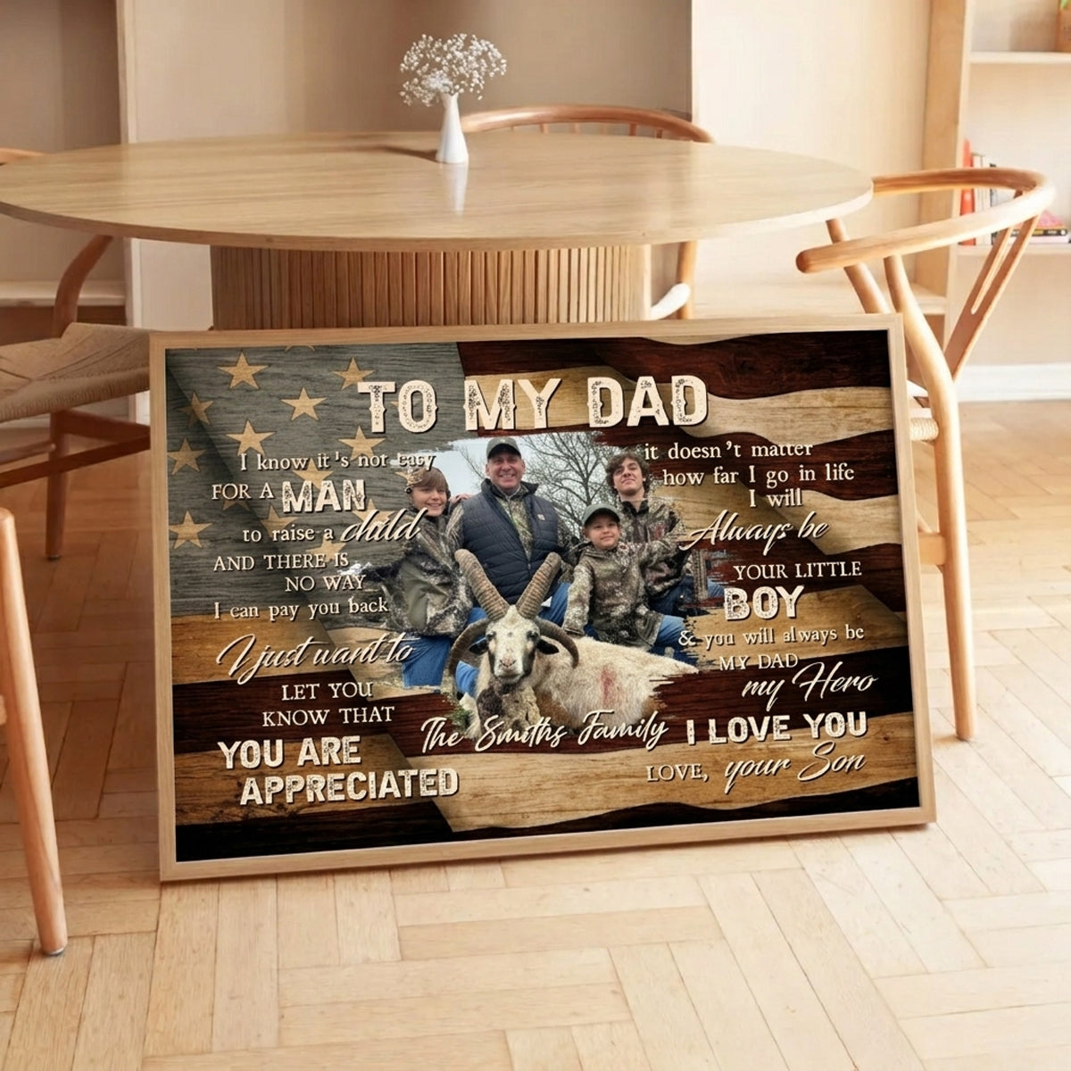 To My Dad Hunting Personalized Photo Canvas Hunting Father s Day Gift from Son Dad And Son Hunting Gifts Hunting Dad Birthday Gift