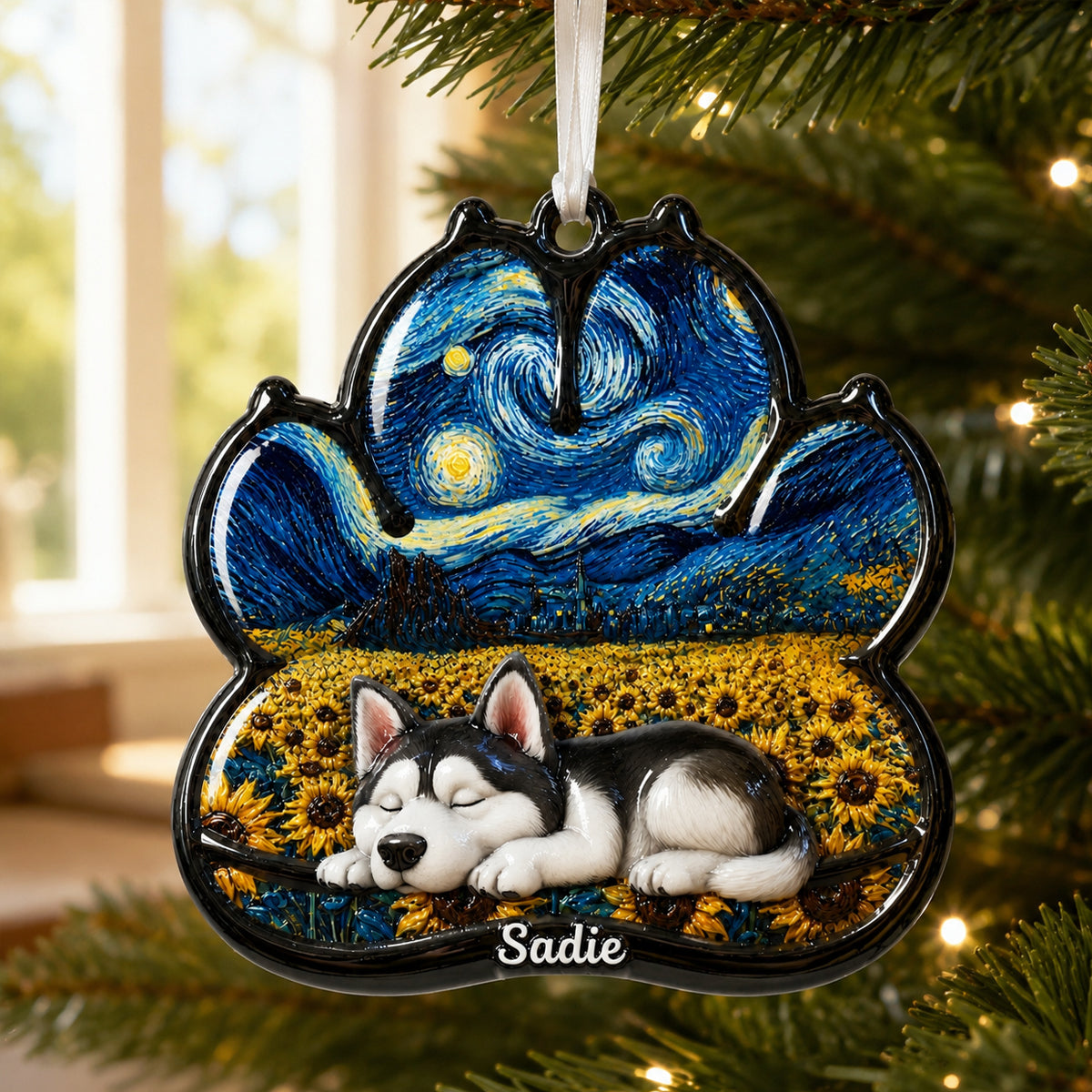Dog Lovers Custom Sleeping Dog  - Real 3D Raised Ornament