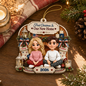 Him And Her - Our Warm Holiday Ornament - Real 3D Raised Ornament