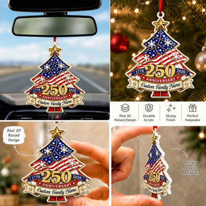 Christmas Tree Ornament 250th Anniversary - Real 3D Raised Ornament