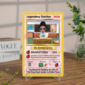 Personalized Poke Teacher Card, Custom PKM Teacher Card, Teacher Appreciation Gift, Customize Anime Acrylic Hologram Card for Teacher
