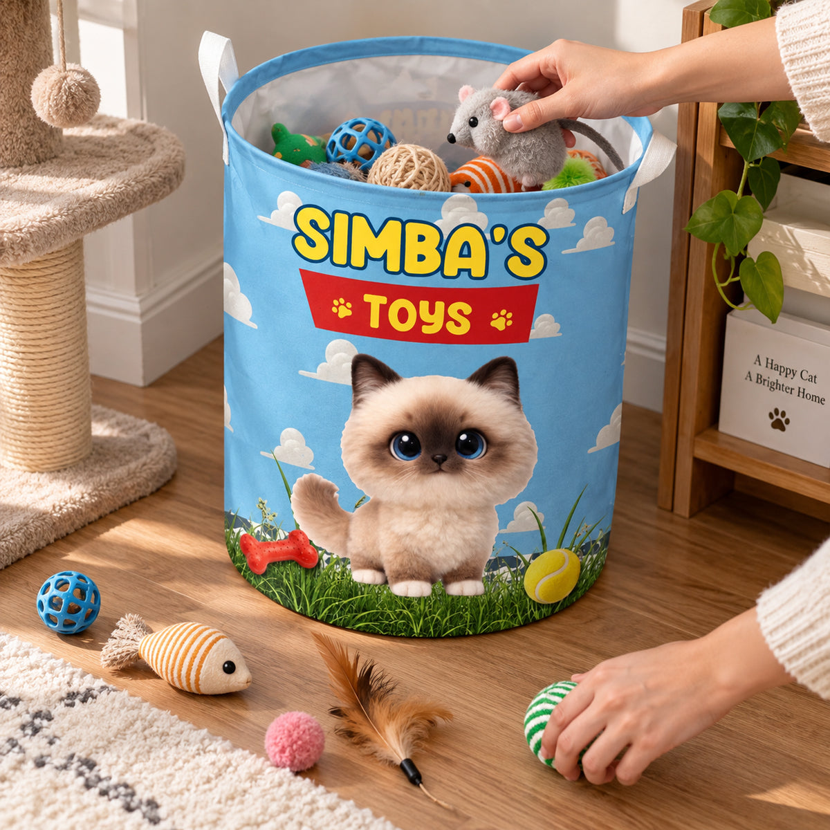 Happy Paws Toy Storage - Personalized Basket