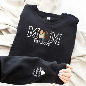 Custom Embroidered Portrait Sweatshirt Best Gift For Mom