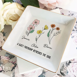Sweet Friendship - Personalized Jewelry Dish - Gift For Bestie, Sisters, Friends