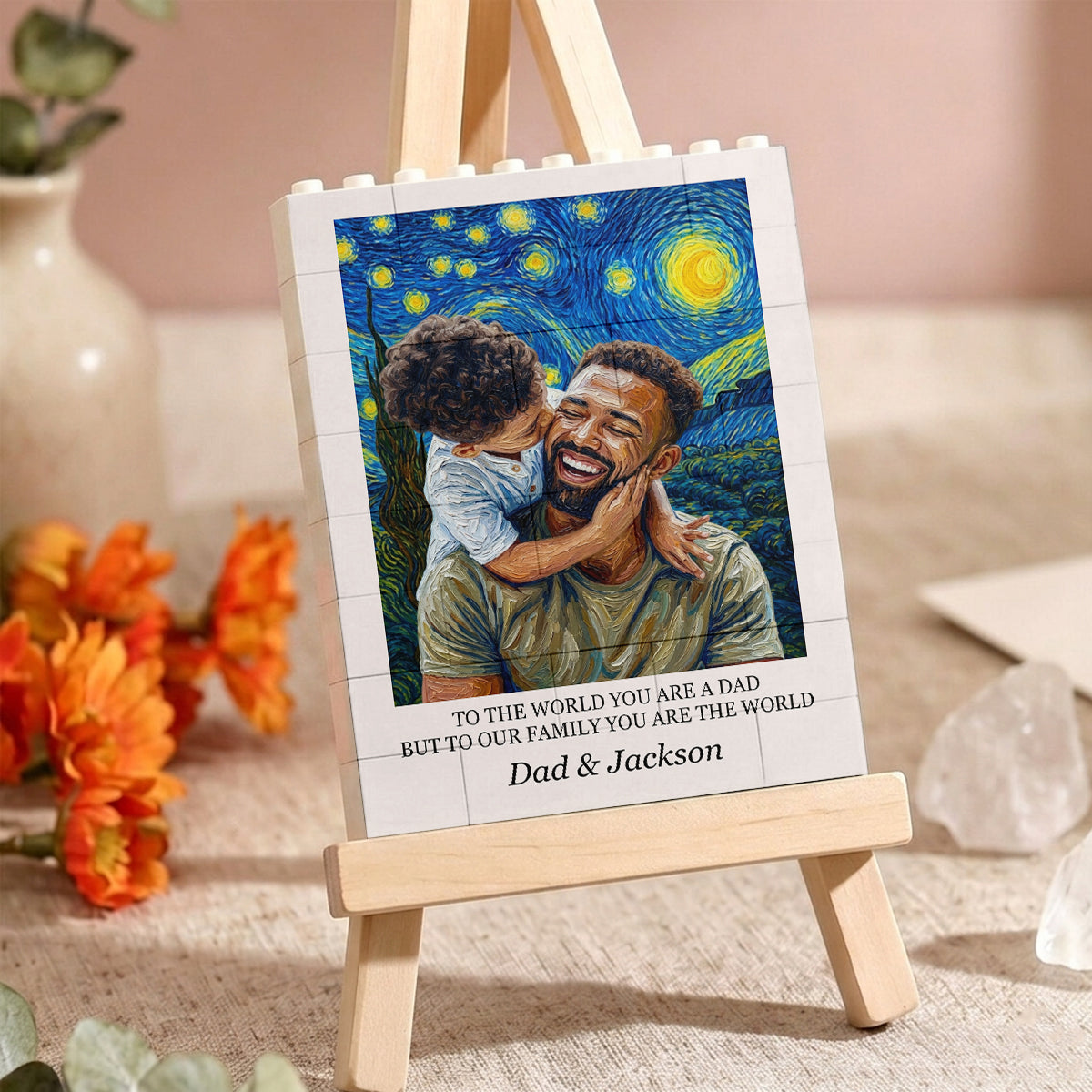 Custom Photo Starry Night - Personalized Brick Block