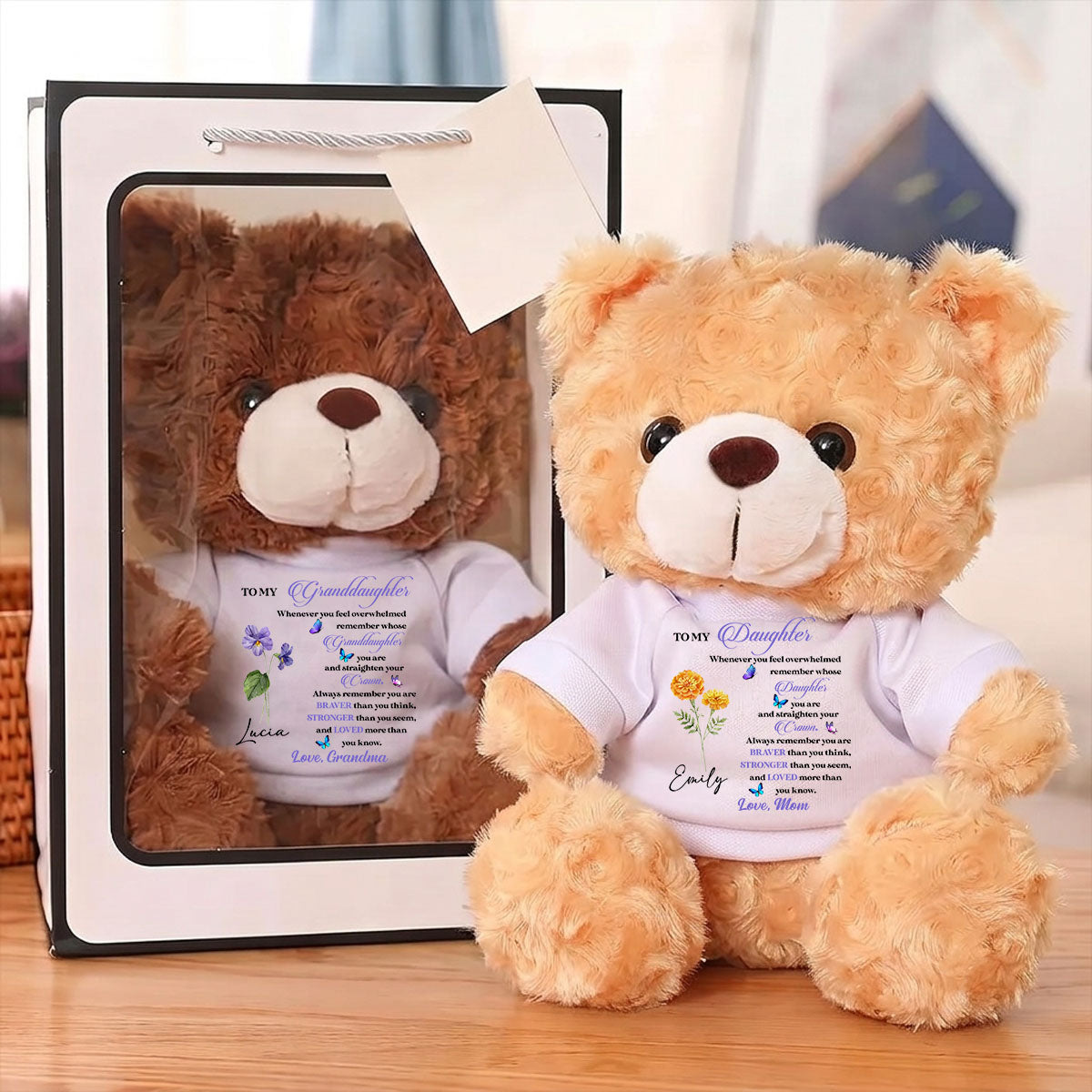 Whenever You Feel Overwhelmed - Personalized Grinding Loop Velvet Bear Doll