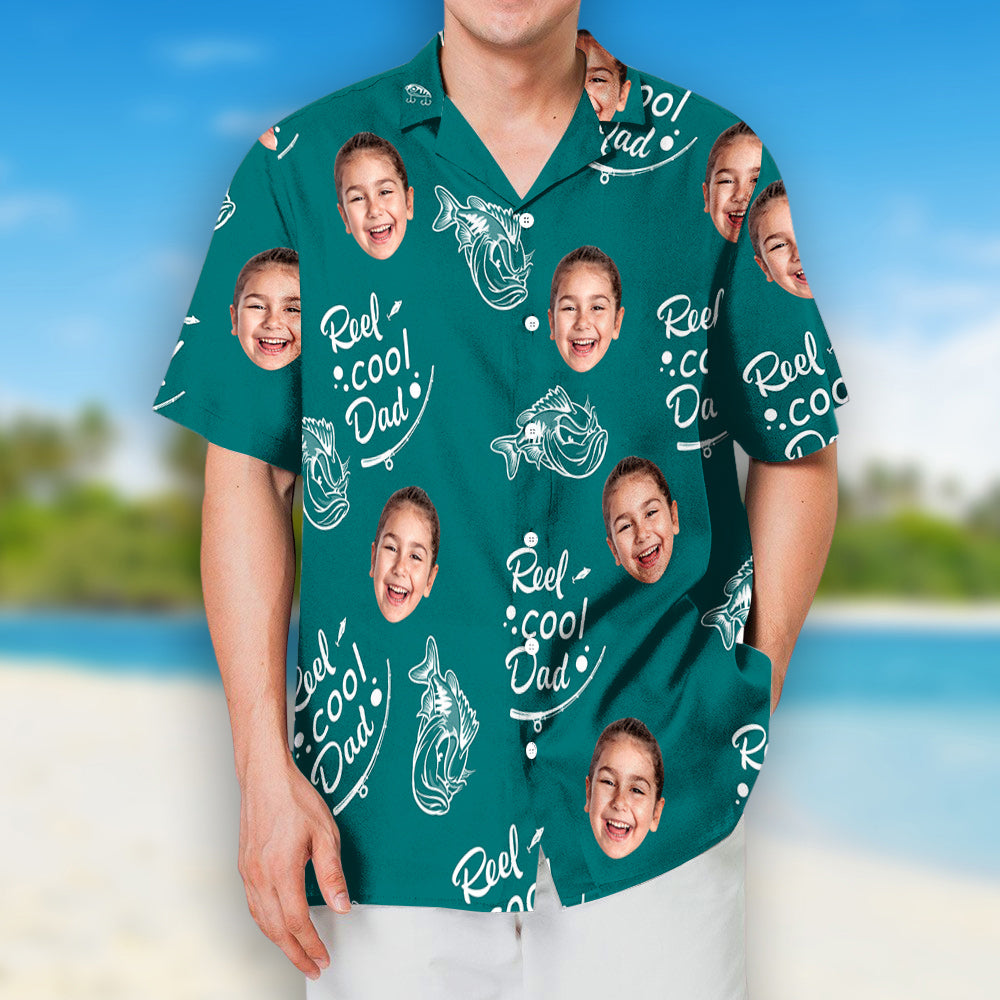 Reel Cool Daddy Papa - Personalized Hawaiian Shirt - Gift For Dad, Father's Day, Birthday Gift
