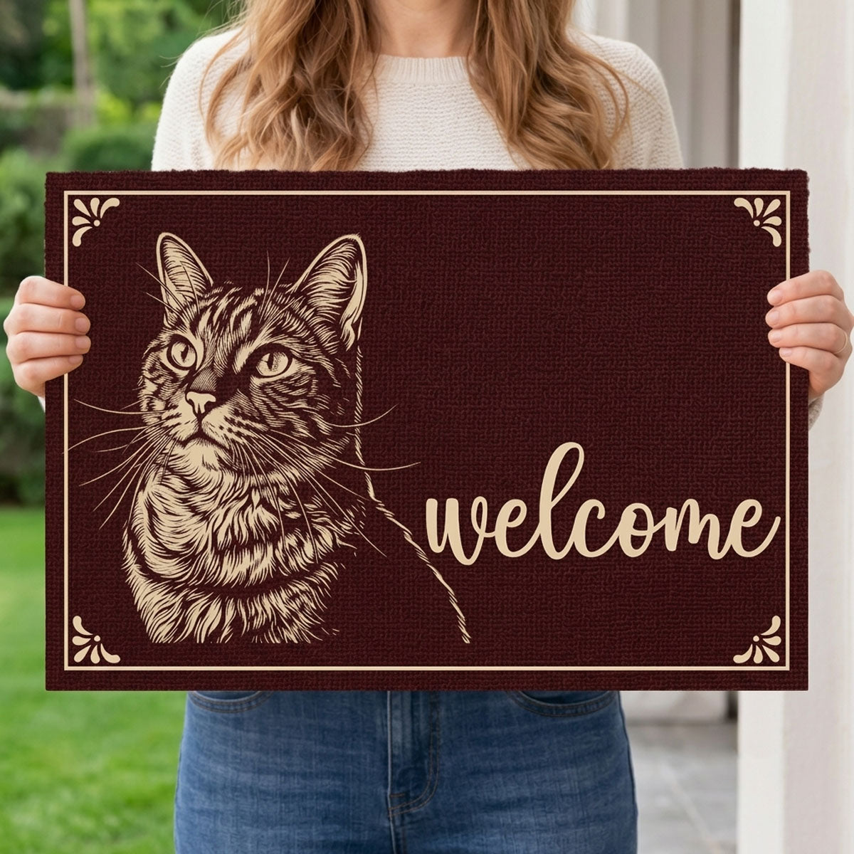 Custom Photo Home Decor Decorative Mat - Personalized Birthday Gifts For Dog Cat Lovers, Dog Dad And Mom, Cat Owners - My Best Friend Has Paws