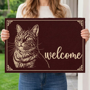 Custom Photo Home Decor Decorative Mat - Personalized Birthday Gifts For Dog Cat Lovers, Dog Dad And Mom, Cat Owners - My Best Friend Has Paws