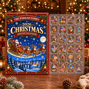 Christmas Reindeer Crew Advent Calendar 2026 - 24 Day Spirits Countdown, Acrylic Charms Blind Box - Gift For Family