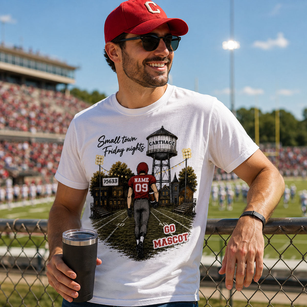 Custom Town Name & Zip Code - Personalized Shirt - Game Day Shirt for Football Mom, Football Mama