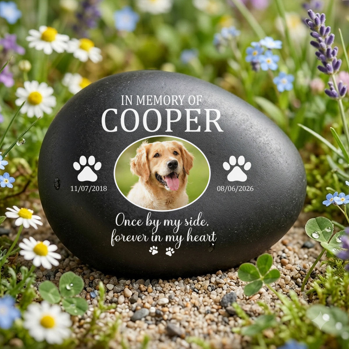 Custom Photo Once By My Side Forever In My Heart - Personalized Printed Rock