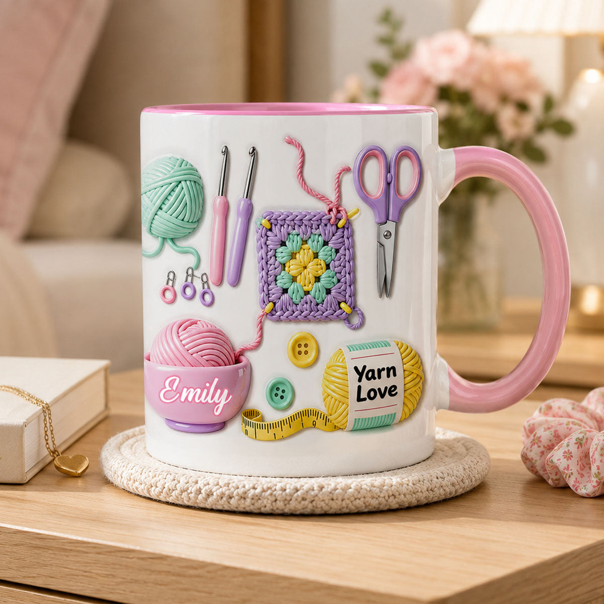 Crochet Queen Personalized Coffee Mug
