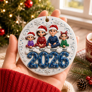 Love Grows Best Together Snow - Family Ornament - Real 3D Raised Ornament