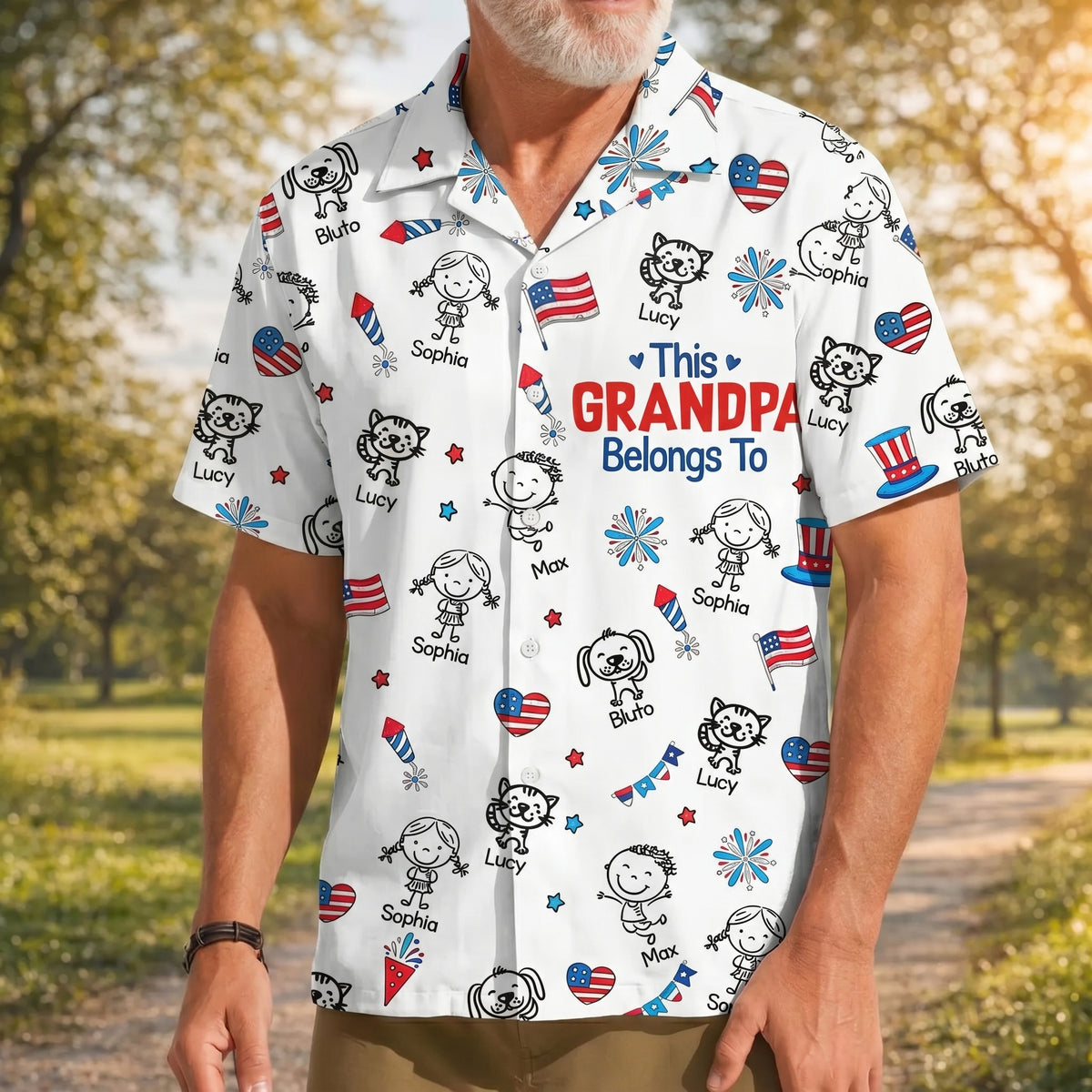 Papa American - Personalized Custom Hawaiian Shirt