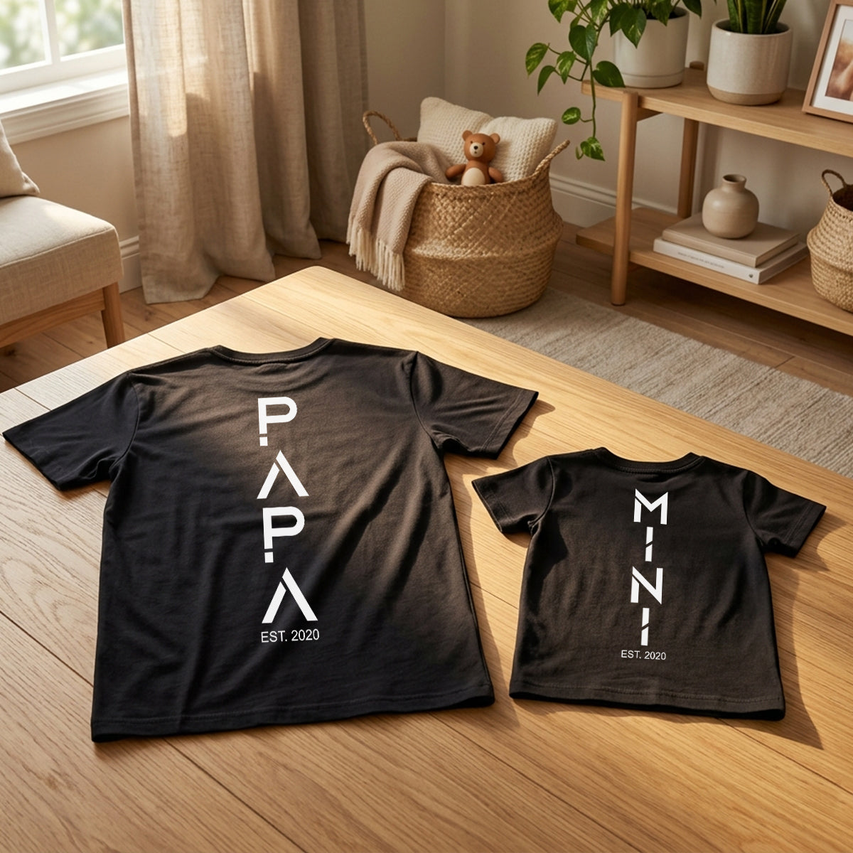 Papa and Mini Version - Personalized Matching T-Shirts and Youth Shirt For Dad & Children